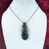 Faceted Zambian Emerald Pendant Copper Wire Wrapped Jewelry Gemstone Pendant