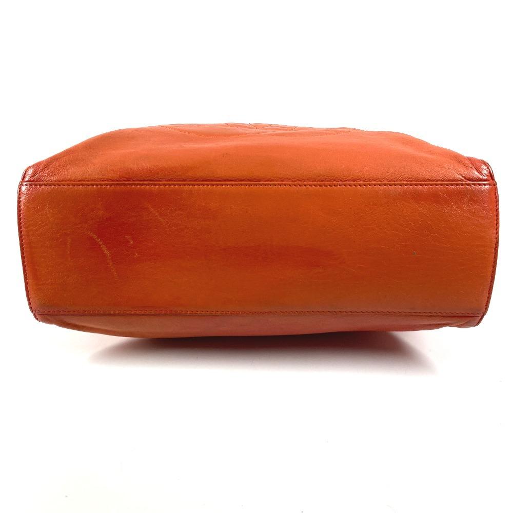 CHANEL vintage CC CC Mark logo Double Chain Tote Bag Shoulder Bag Orange