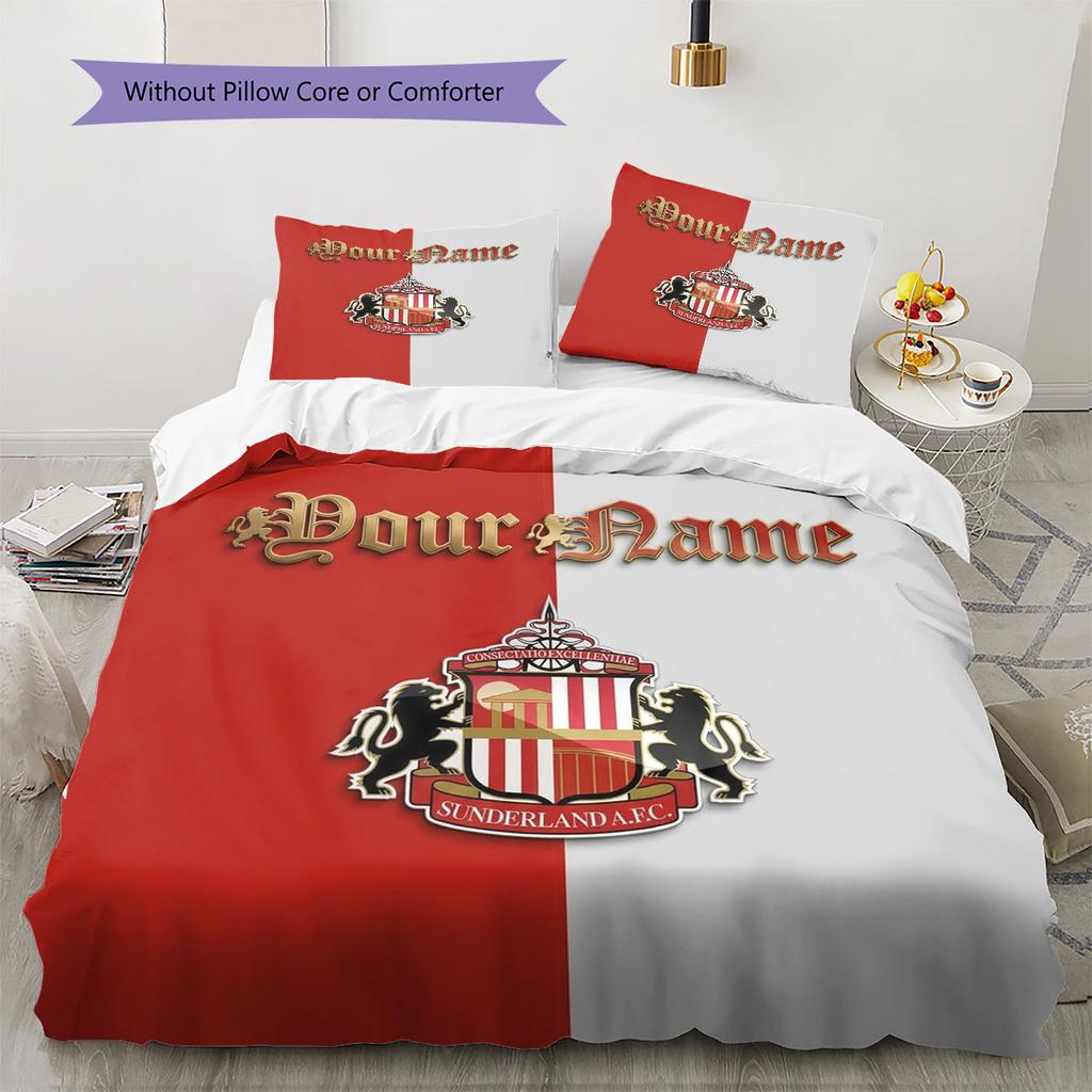 Sunderland A.F Custom Name Pattern Bedding,Quilt Set Quilt Cover Pillowcase Home Birthday Gift(1 * duvet cover + 2 * pillowcase, without core)