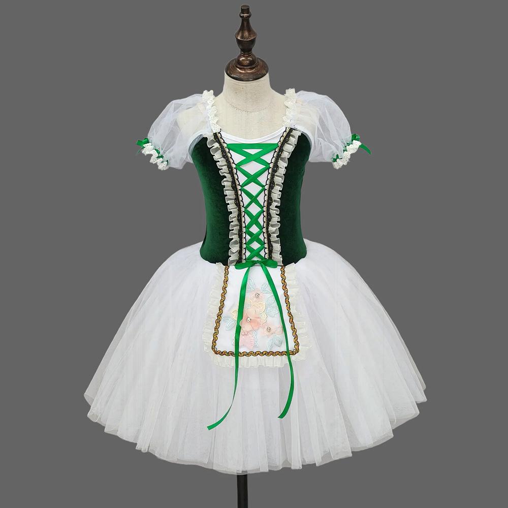 

Children s Ballet Skirt Girls Dance Skirt Campus Dance Programs Ballet Dancer Costumes Stage Collective Performance Costumes 160cm темно-зелений колір