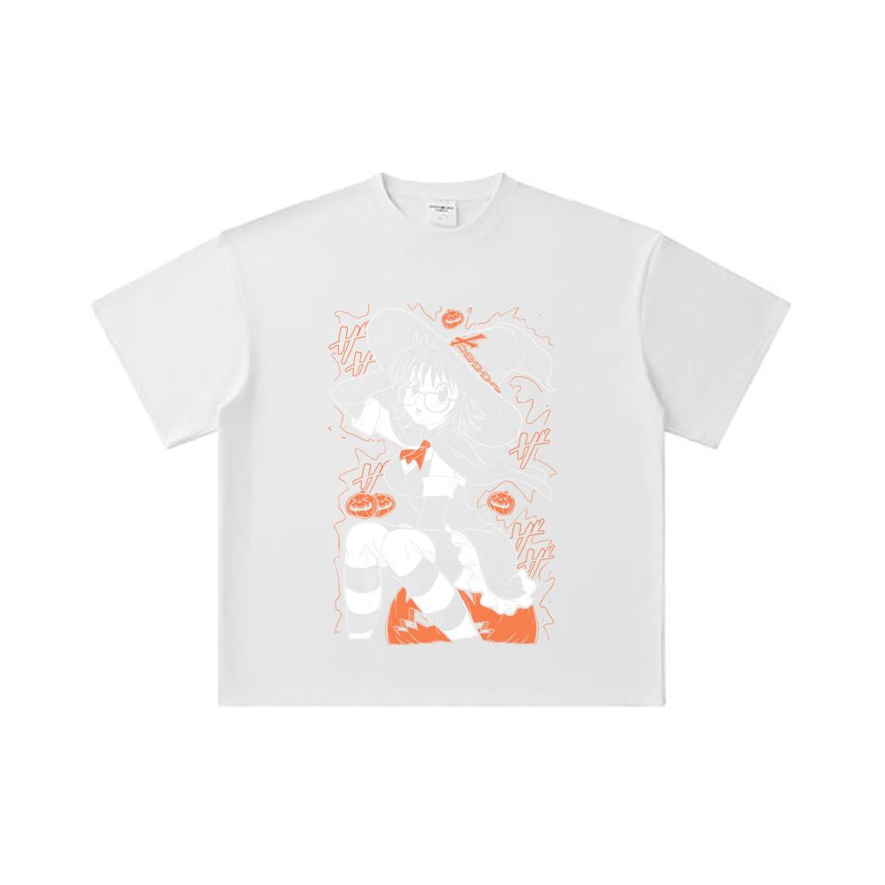 260 GSM Double Yarn 32 Count 100% Cotton HXH V11 Shizuku Halloween Print Unisex Heavy Cotton T Shirt