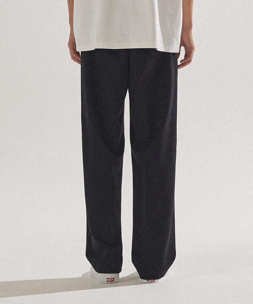 PALAP Unisex Essential Real Wide Elastic Waist Slacks Pants_Pl24F7Pt014_Bk