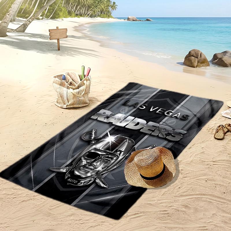 Asciugamano da Spiaggia Stampa Las Vegas Raiders Morbido Portatile Asciugatura Rapida?Asciugamano Asciutto Per Piscina Vacanza Estiva Sport all'Aperto