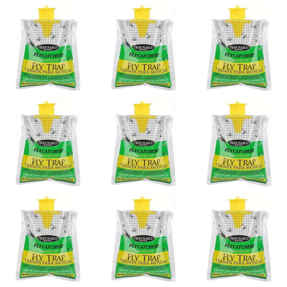 Hanging Fly Trap Bag with Fly Bait Disposable Fly Catcher Bag Non-Toxic Flies Trap Fly Trap Catcher Bag for Outdoor Garden Farm