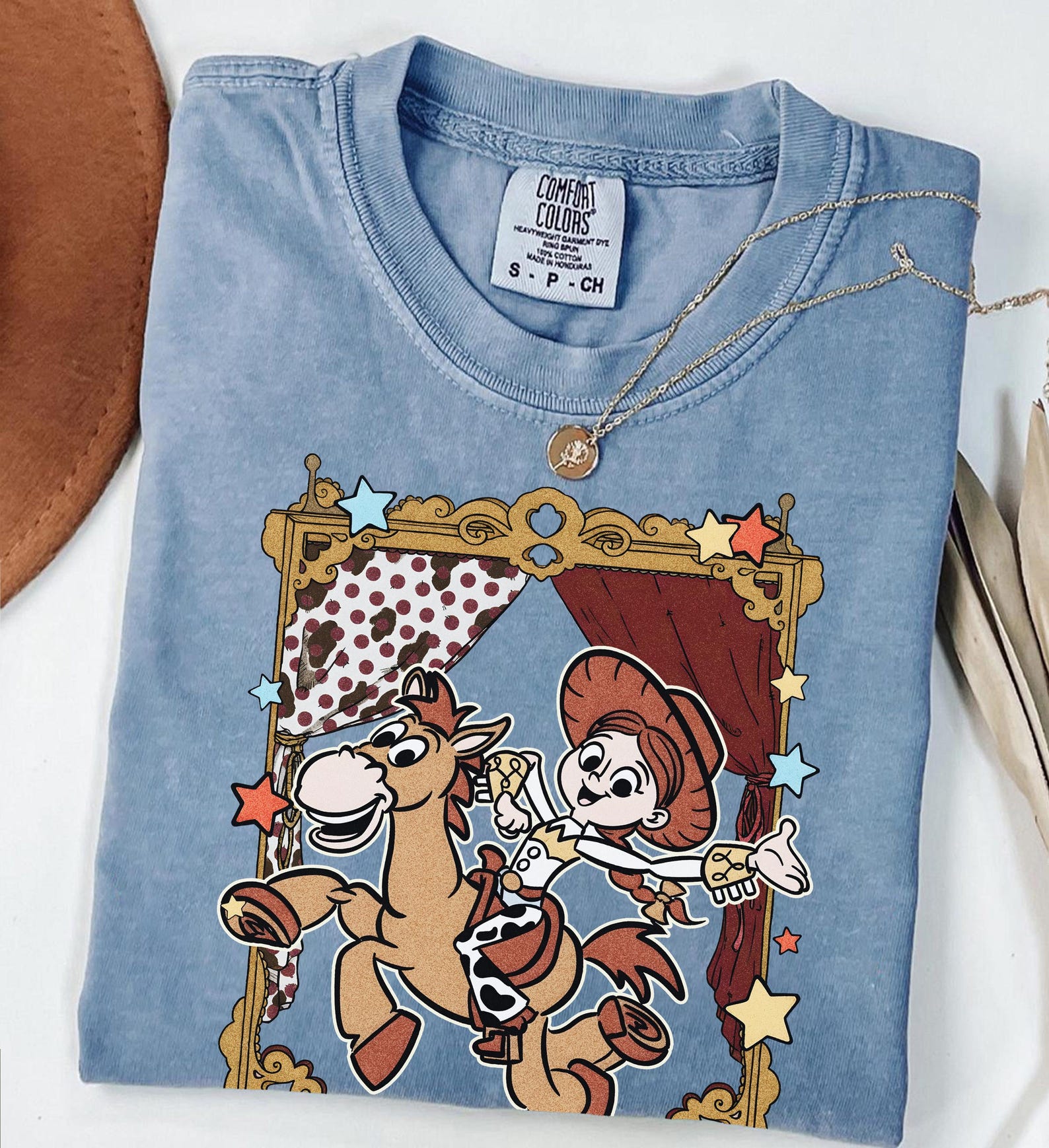 Toy Story Jessie Bullseye Comfort Colors Tee, Vintage Pixar Cowgirl Shirt L