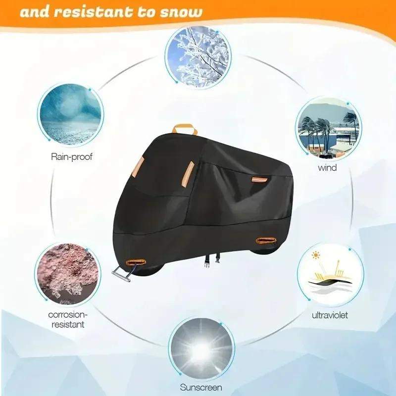 Motorcycle Cover Waterproof All Season Dustproof UV Protective Outdoor Indoor Scooter 210D 420D Wear-resistant Fabric