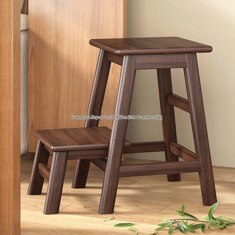 Foldable Solid Wood Step Stool & Bench for Living Room and Kitchen