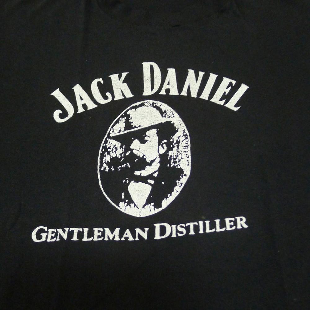 Винтажная черная футболка 80-х Jack Daniel Gentleman Distiller Унисекс S