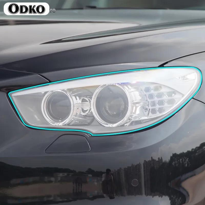 2 Pcs Car Headlight Protective Film Headlamp Transparent Black TPU Sticker For BMW 5 Series GT F07 F10 F11 G30 G31 Accessories