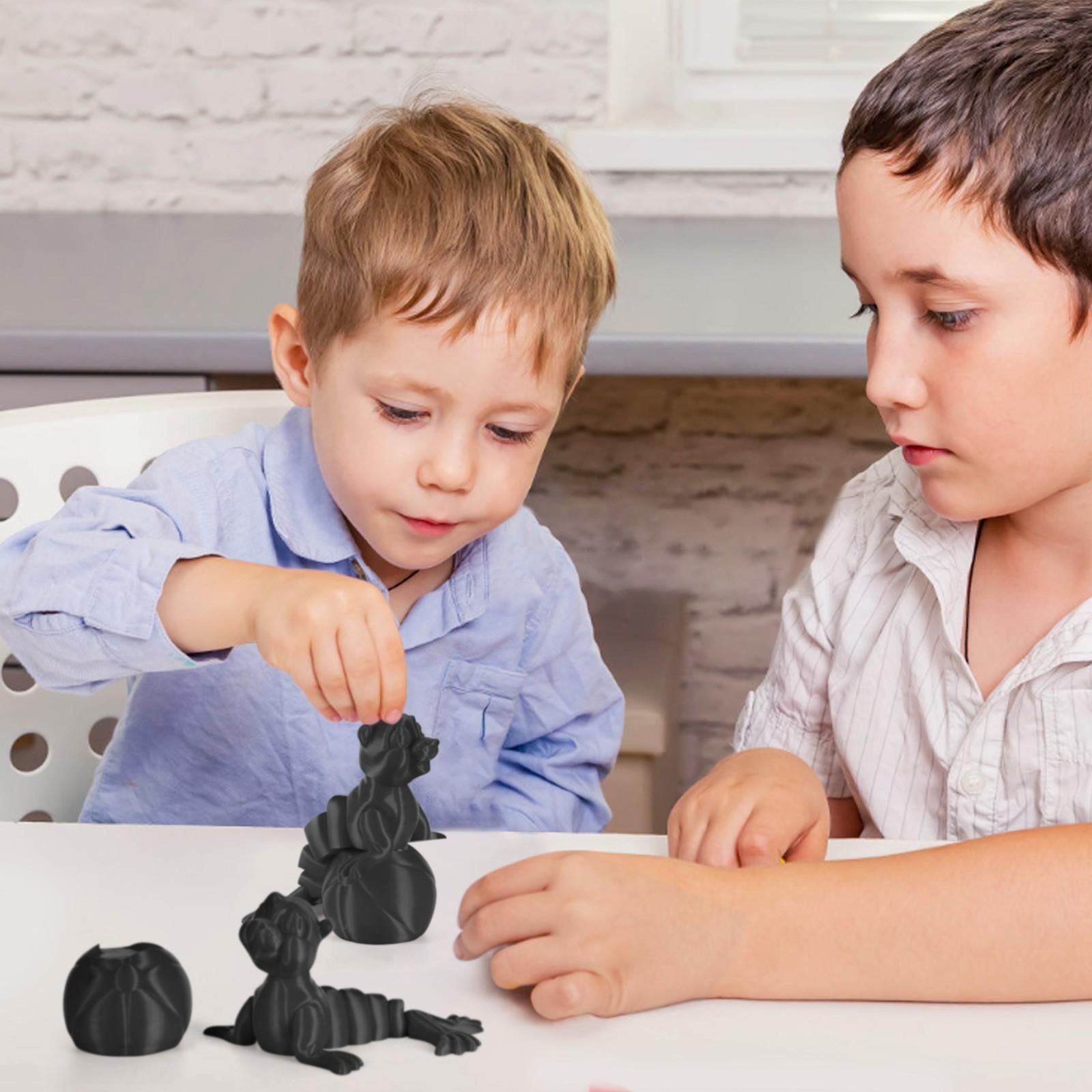 

Милые игрушки в форме животных, напечатанные на 3D-принтере, с подвижными суставами One Size чёрный