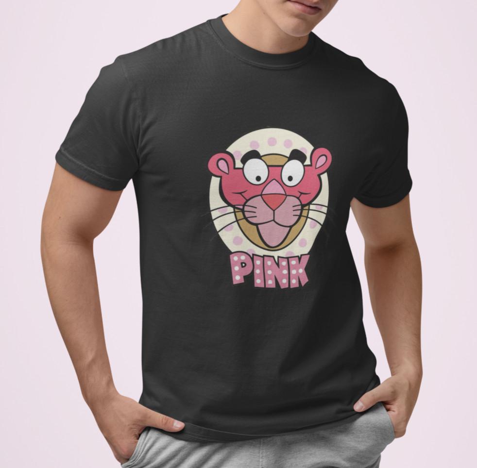 Funny Pink Panther Graphic Tee Men Women Casual Streetwear Fashion T-Shirt XXXL