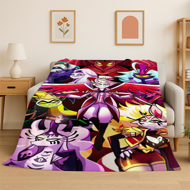 

3D Cartoon H-Hazbin Hotel Charlie Flannel Blanket Soft Warm Throw Blanket for Bedroom Living Room Bed Travel Camping Picnic 75x90cm