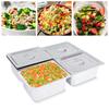 4pcs Stainless Steel Steam Hotel Pans for Buffet, Catering, 1/2 Size X 6" Deep, 7L Each Commercial Grade, Anti-Jam Design W/ Lid