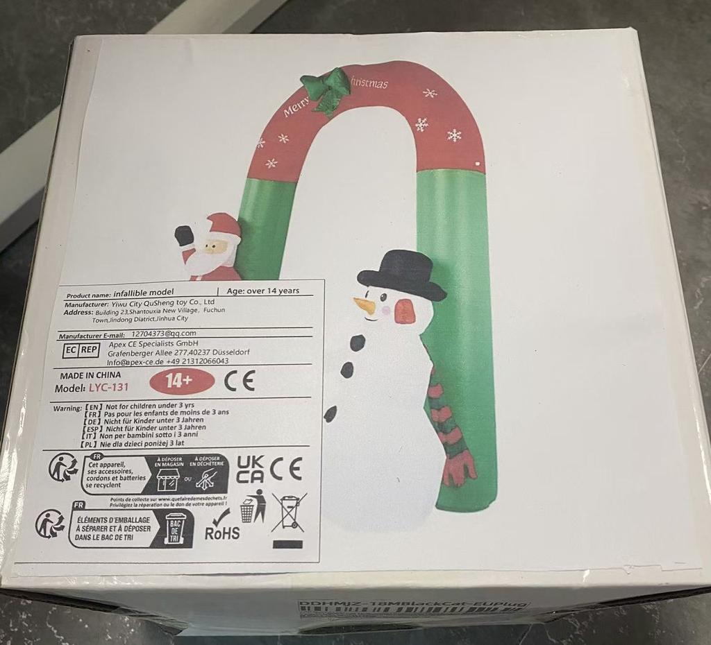 7.87FT Inflatable Arch Santa Claus Snowma Toy Xmas Yard Lawn Party Decor With LED Lights Christmas Home Supplies Ornaments Gifts
