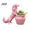 Petit Pot de Plante Vert Teckel à Poil Long Imprimé en 3D, Pot de Fleur Chien Mignon pour Cactus Plantes Succulentes d'Air Contenants Succulentes, Décoratif
