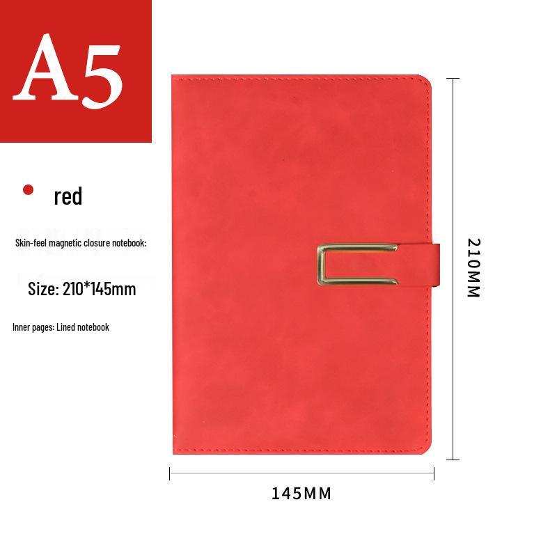 A5 Business Notebook: Customizable Soft Leather with Magnetic Buckle. Perfect for Meetings and Logo Printing.