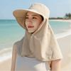 Casual Wide Brim Shawl Fisherman Hat Solid Color Breathable Hiking Bucket Hat Elastic Neck Protection Mountaineering Cap Summer