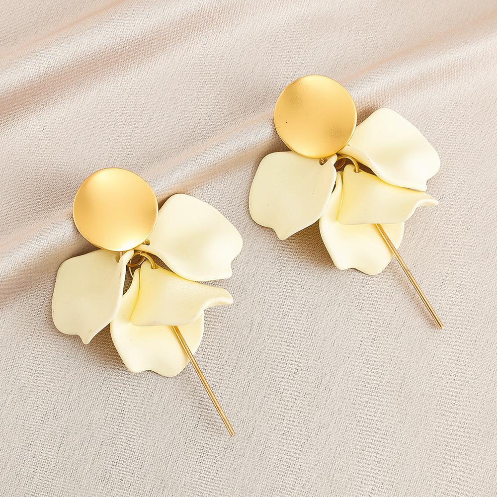 Pinkdudu Rose Flower Petal Drop Earrings Resin Gradient Color Flower Earrings Women Jewelry PD2382PD2382