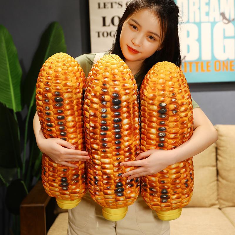 Simulation grilled corn throw pillow plush toy Douyin same spoof large corn on the cob plant doll roommate gift