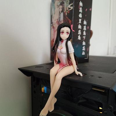 Anime rysunek Demon Slayer Kamado Nezuko figurka klęcząca wersja Nezuko Kamado pcv figurka zabawka Brinquedos