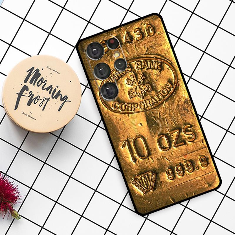 Switzerland Fine Gold Case For Samsung Galaxy S21 S22 S23 S24 S25 Ultra S9 S10 S25 Plus S25 FE S20 FE Phone Cover