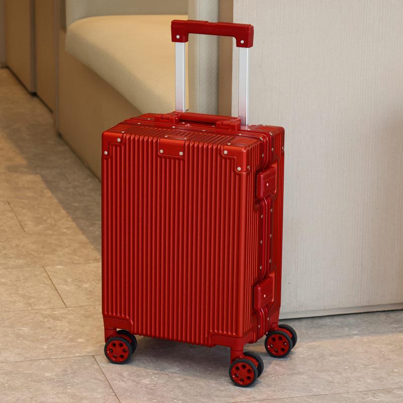 16-inch Pink AirAsia Aluminum Frame Carry-On Suitcase for Men and Women - Approved for Spring Airlines