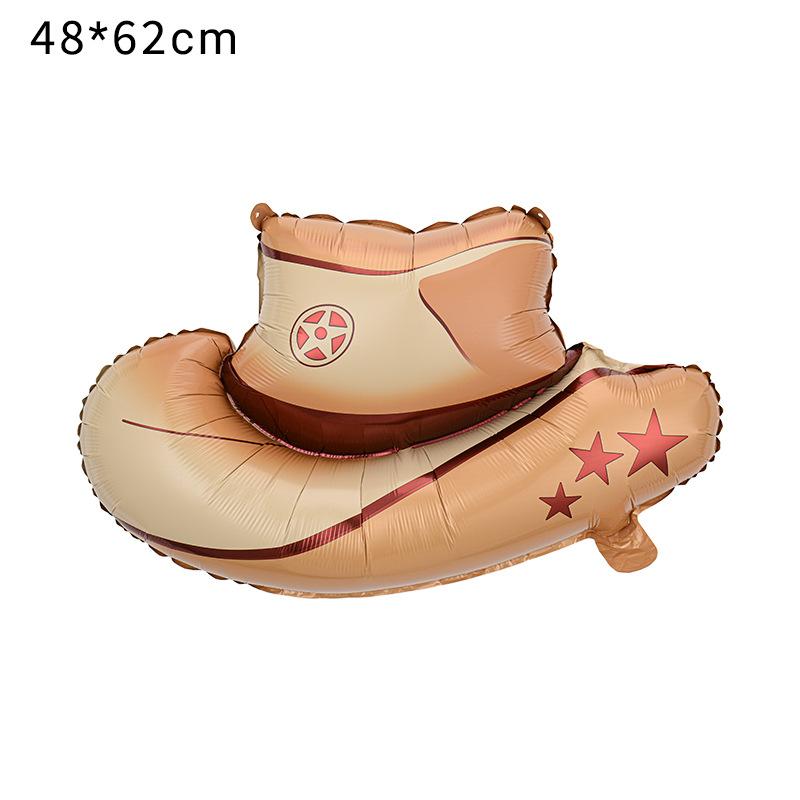 Horse Racing Festival Themed Balloon Party Stallion Western Cowboy Festival Boots Hat Horseshoe Aluminum Film Balloon Scene Decoration