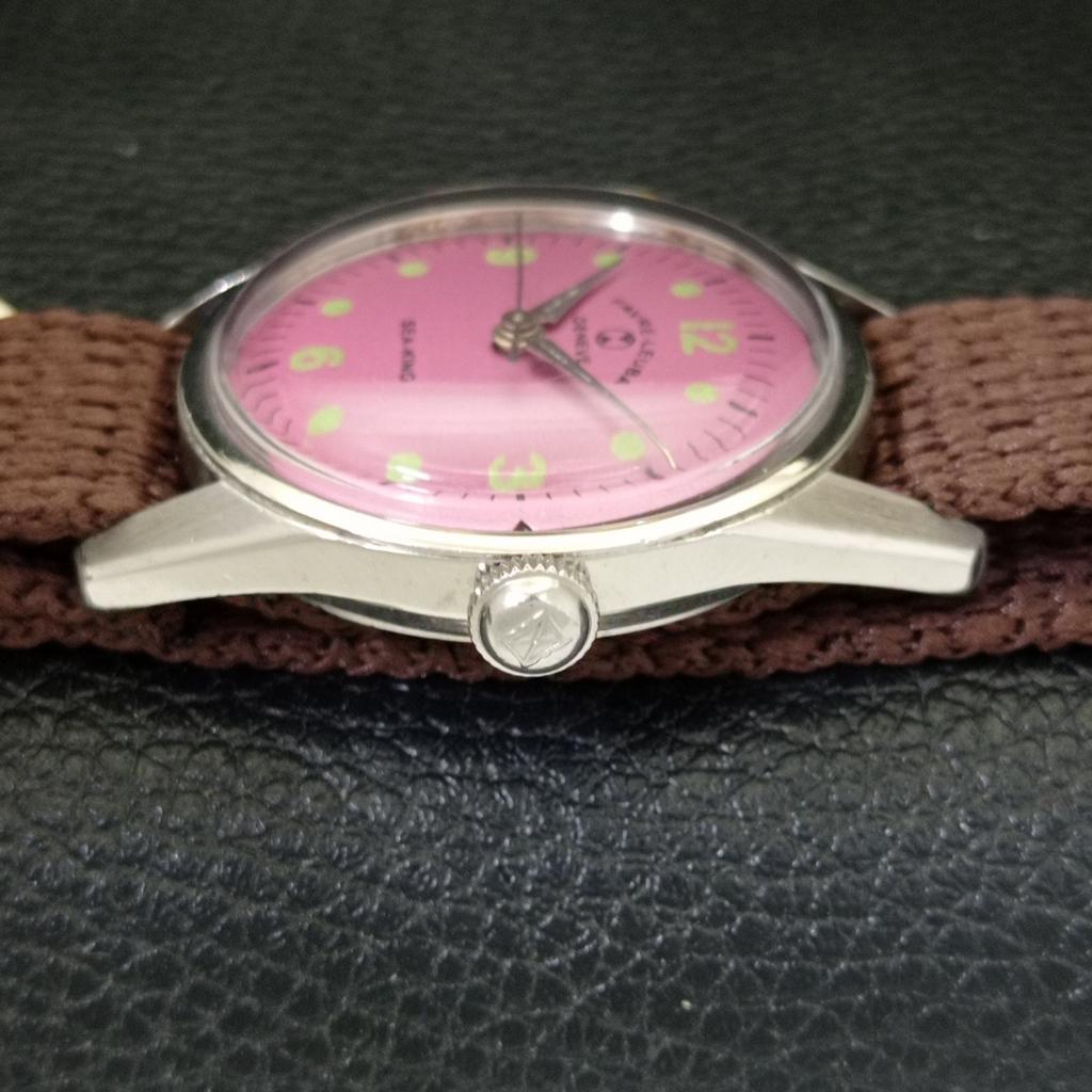 HAND-WINDING VINTAGE FAVRE LEUBA 101 SEA KING SWISS MENS PURPLE WATCH A702002-5 R208-a702002