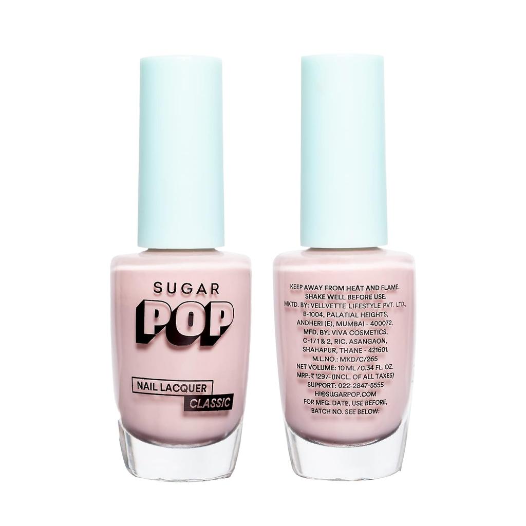 Sugar Pop Nail Lacquer 01 Spring Bloom Icy Pink Quick Dry Glossy Shine Long Lasting Chip Resistant Nail Polish 10 Ml