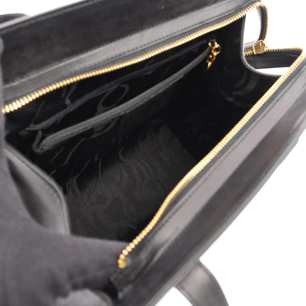 Used Salvatore Ferragamo Vara ribbon Shoulder Bag leather Black Used Women