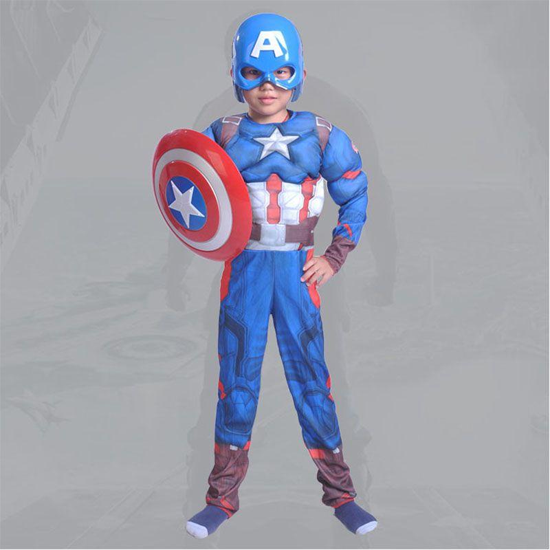 Premium Quality Kids Captain America Costume For Super Hero Avengers Fans