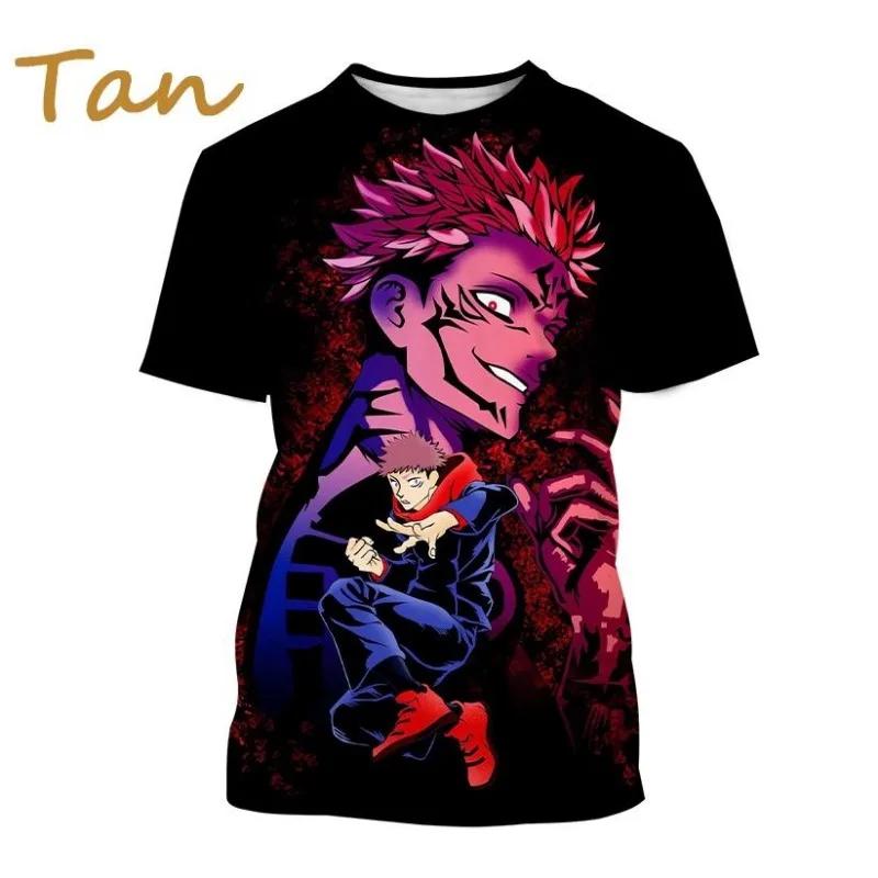 Jujutsu Kaisen Koszulka do druku 3D Moda Anime Okrągły dekolt Krótkie rękawy Codzienne Koszulki Unisex Odzież męska Koszulki Cosplay