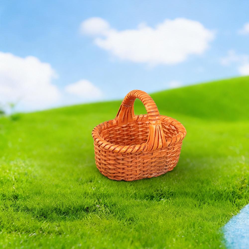 Mini Faux Woven Basket Tray for DIY Craft Decoration