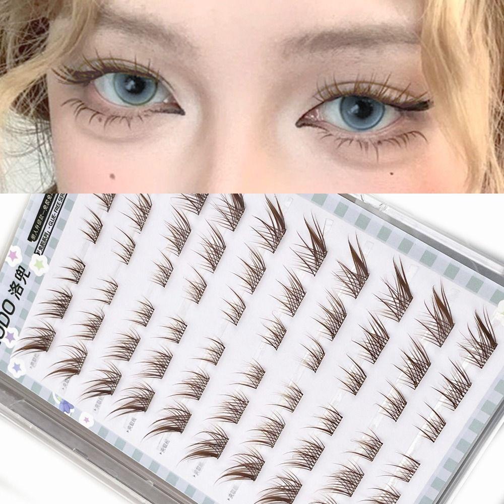 Short Brown Brown Lash Clusters Natural Individual Fake Eyelashes DIY Eyelash Extension