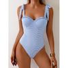 Effen Kleur Kant-bedekte Buik Eendelig Badpak Dames Sexy Bikini Huludao