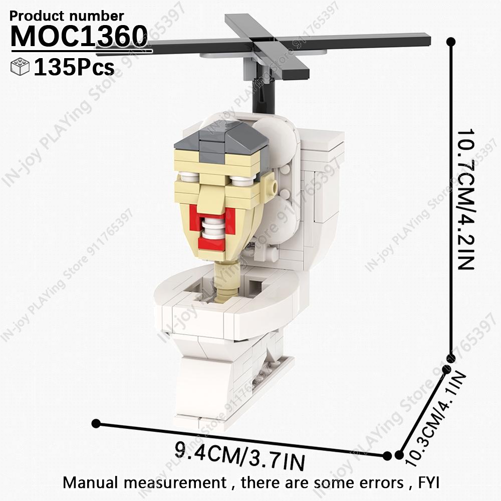MOOXI Set di Figure Skibidi Toilet Man TvMan Cameraman Speakerman Blocchi da Costruzione Modello MOC Mattoncini Giocattoli per Adulti Bambini Regalo di Compleanno