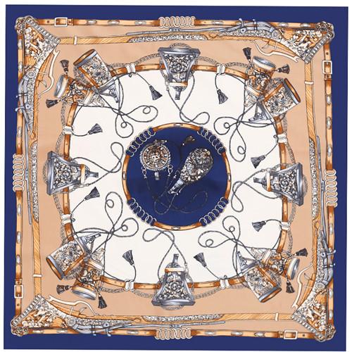 POBING 100% Silk Square Scarf Women Femme Foulard NeckerChief High Quality Silk Floral Scarves Shawl Hijab Office Bandana70*70cm