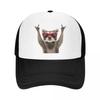 New Custom Funny Red Sunglasses Raccoon Trucker Hat Women Unisex Adjustable Unisex Baseball Cap Spring Dad
