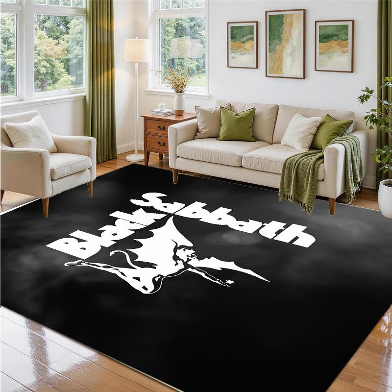 Led Zeppelin Design Crystal Velvet Rug Soft Decorative Mat for Bedroom Entrance