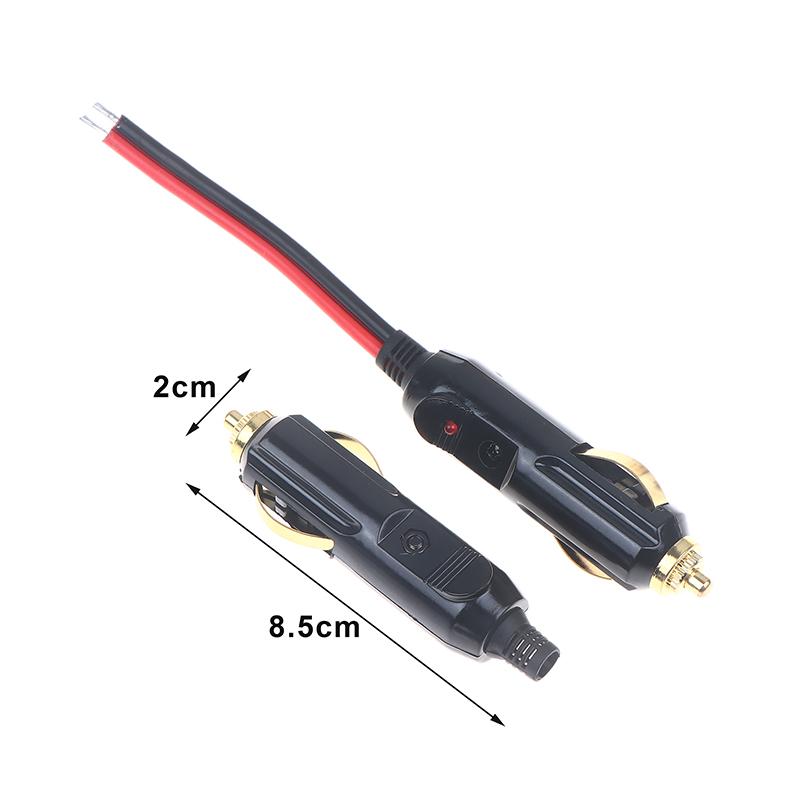 Auto 20A Male Car Cigarette Lighter Led Socket Plug Connector Adapter Sigaretten Aansteker Auto Copper Wire High-Power 12V 24V
