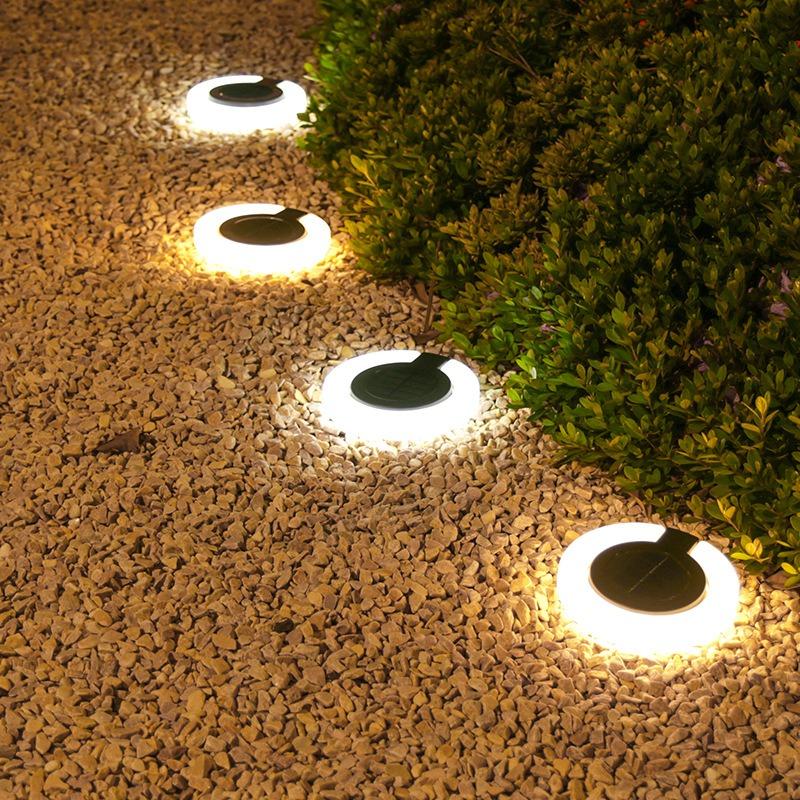 Solar Lights Outdoors Lamp 360° LED Floor Lights IP65 Waterproof with On/Off for Garden Yard Backyard Driveway Patio Lawn