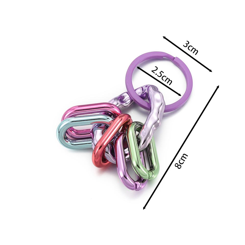 1pc Colorful Acrylic Links Chain Keychain Handmade Car Key Ring for Women Men Handbag Accessories DIY Friendship Gifts