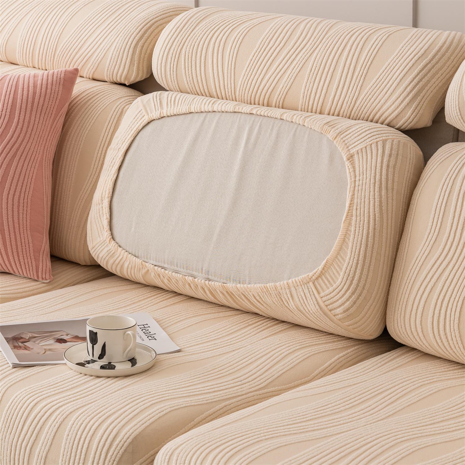 

1 шт. Универсальный жаккардовый эластичный чехол на диван Peism, чехол на подушку, для гостиной, четыре сезона, подходит для домашних животных 2 Seater бежевый