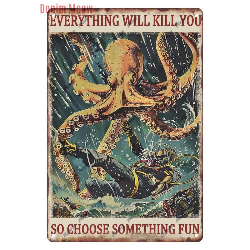 Vintage Sea Turtle Decor, Sea Snail, Metal Tin Sign, Nautical Beach Ocean Theme, Retro Seaside Underwater Summer Plates, WY283