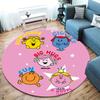 LittleMissMr Round Area Rug,Carpet Rug for Living Room Bedroom Sofa Playroom Decor,Non-slip Floor Mat