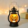 Halloween Pumpkin Lantern with LED Light, Portable Retro Horse Lantern with Funny Pumpkin Faces, Safe Flame-Free Halloween Decoration for Indoor