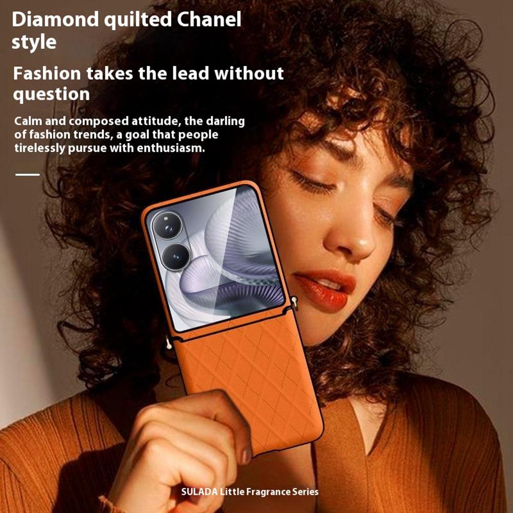 SULADA Pro Xiaomi Mix Flip 2 Pouzdro Kosočtvercové Kožené+PC Kryt na Telefon s Ramenním Popruhem