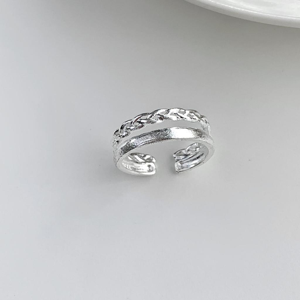 Women's Adjustable Geometric Double Layer Ring - Stackable, Versatile, Simple Temperament, Open Line Design for Index Finger.
