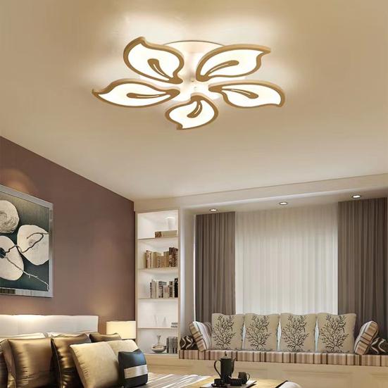 LED Blumen Deckenleuchte mit Fernbedienung Dimmbare Deckenlampe Weiches Licht Augenschutzlampe für Wohnzimmer & Schlafzimmer