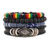 Unisex Handmade Woven Leather Bracelet - European and American Style Jewelry